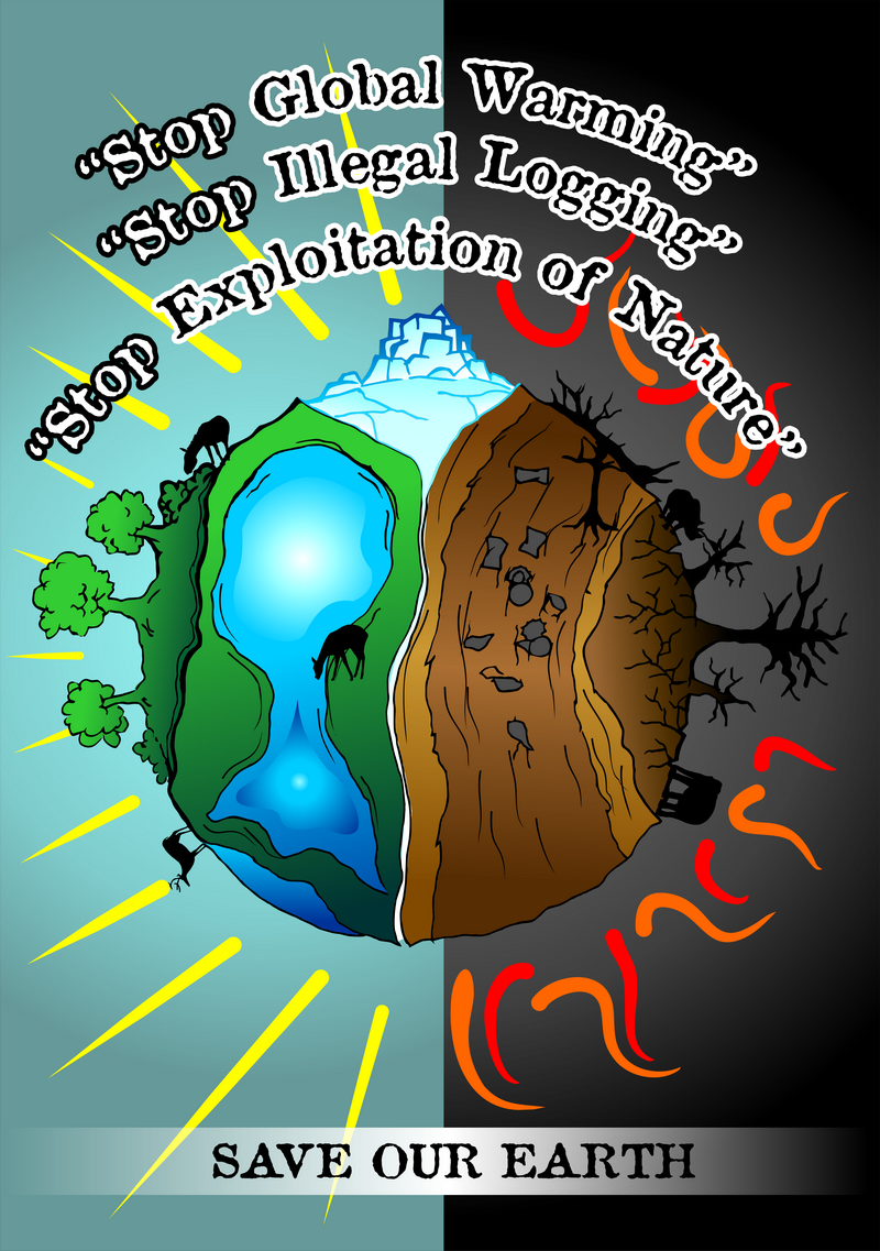 Poster Global Warming Animasi Sketsa